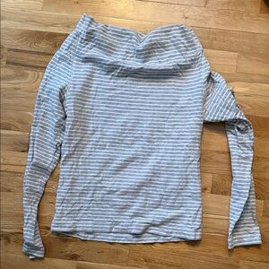 James Perse Gray and White Striped Top